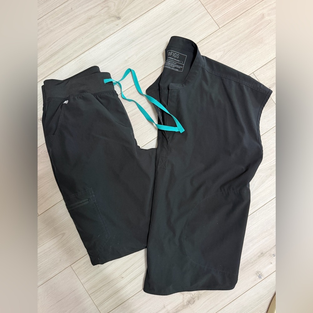 Figs Black freeX Scrub set. Lined Zamora LP, large Rafaela